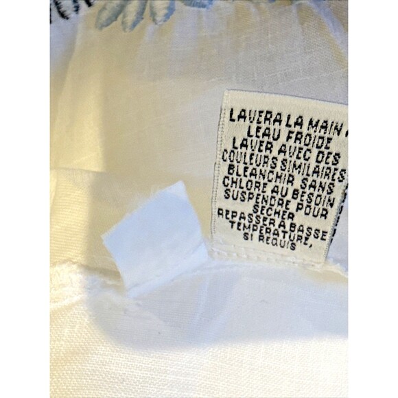 Diane Von Furstenberg  Size Large Y2K White 100% Linen Embroidered Halter Dress - Picture 8 of 14